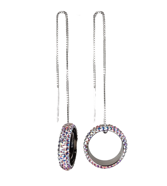 Pave Ring Crystal AB Earrings