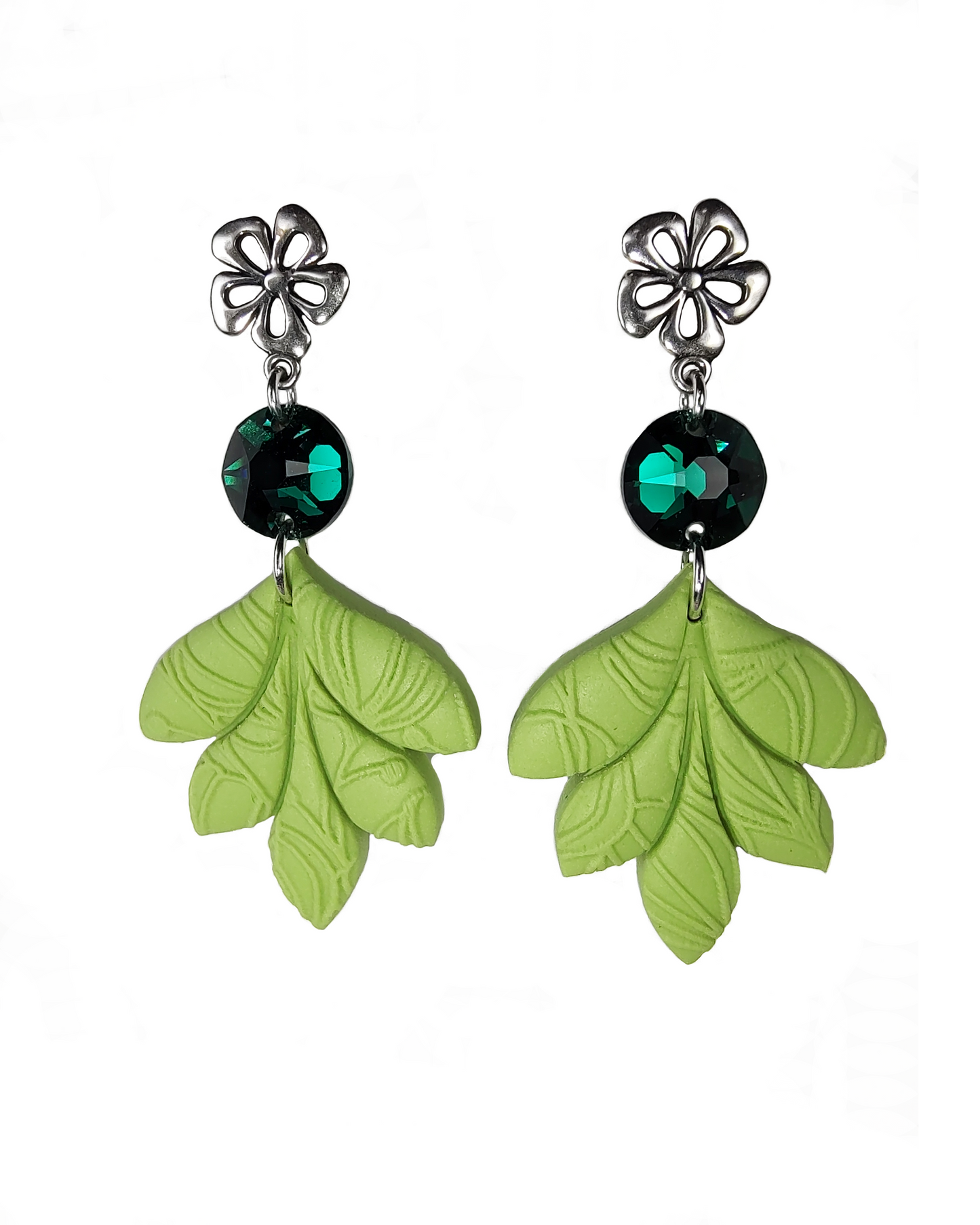 Emerald Leaf Earrings