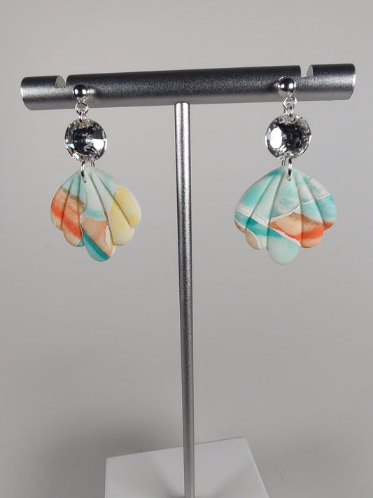 Ariel Crystal Shell Earrings