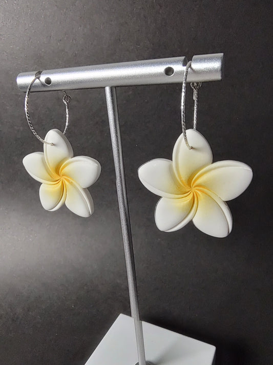 Plumeria Hoop Earrings