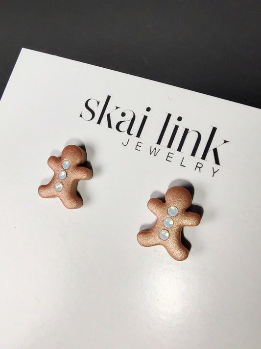 Gingerbread Man Stud Earrings