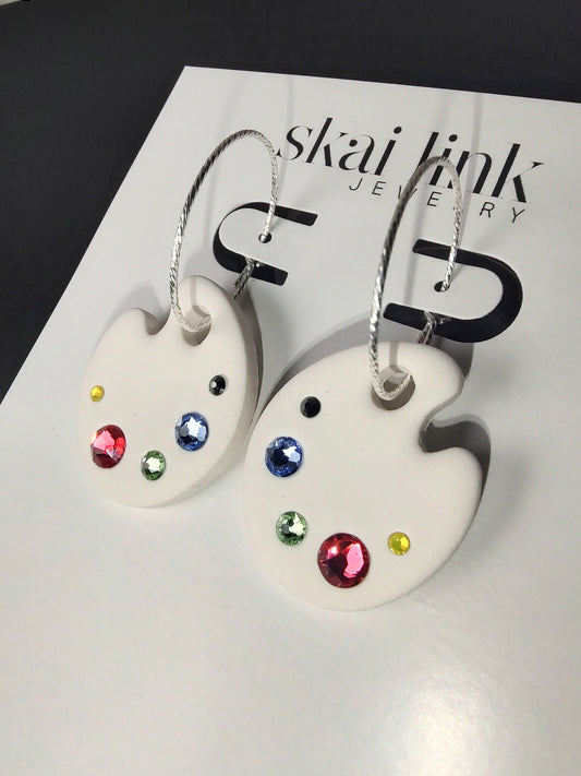Artist Palette Hoop Earrings