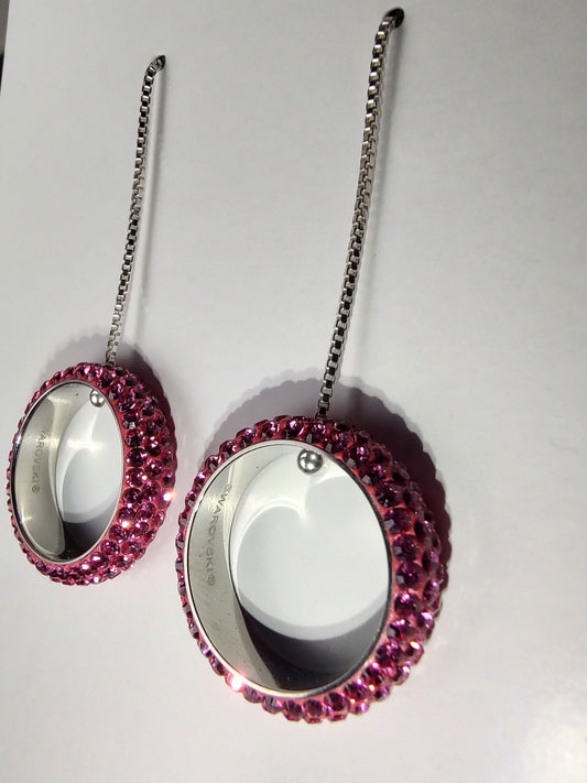 Pave Ring Crystal Rose Earrings