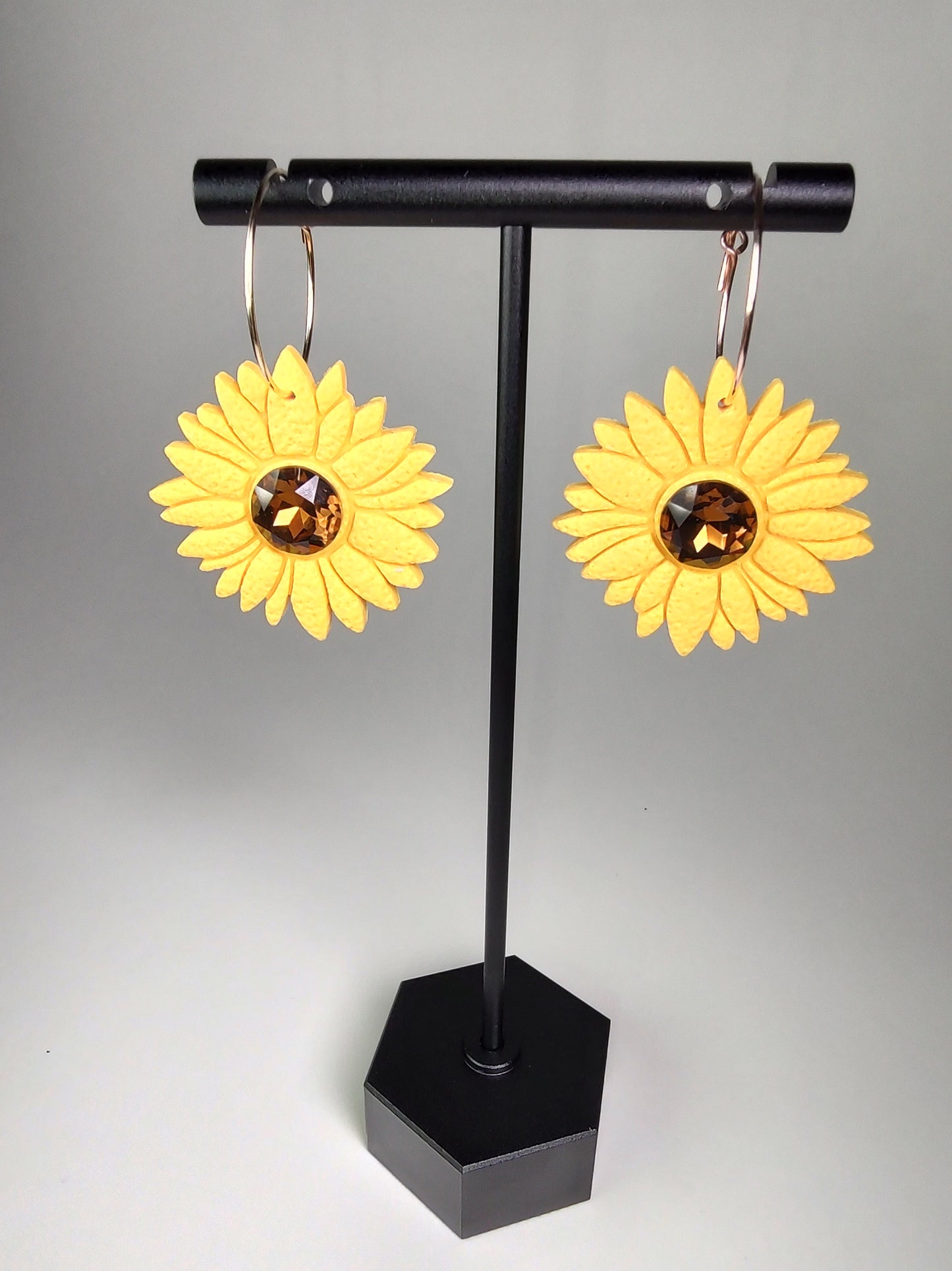 Sunflower Hoop Earrings