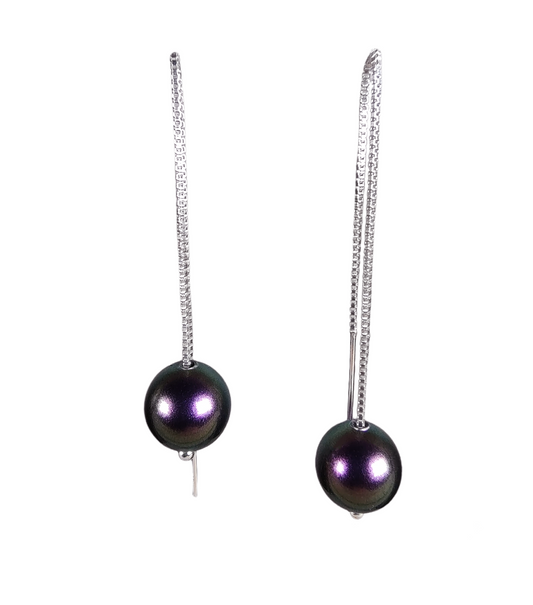 Pearl Iridescent Purple Earrings