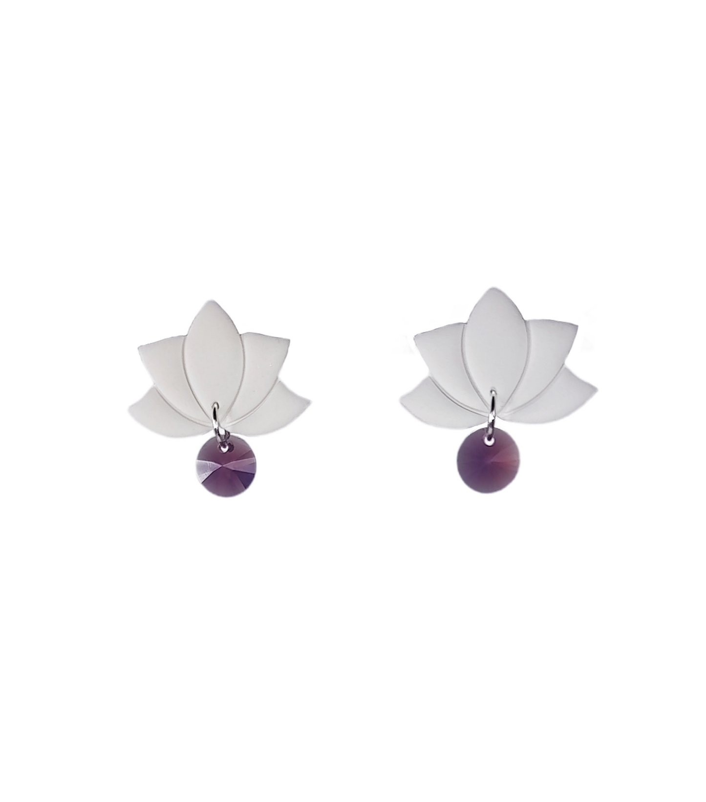 Cyclamen Opal Lotus Earrings