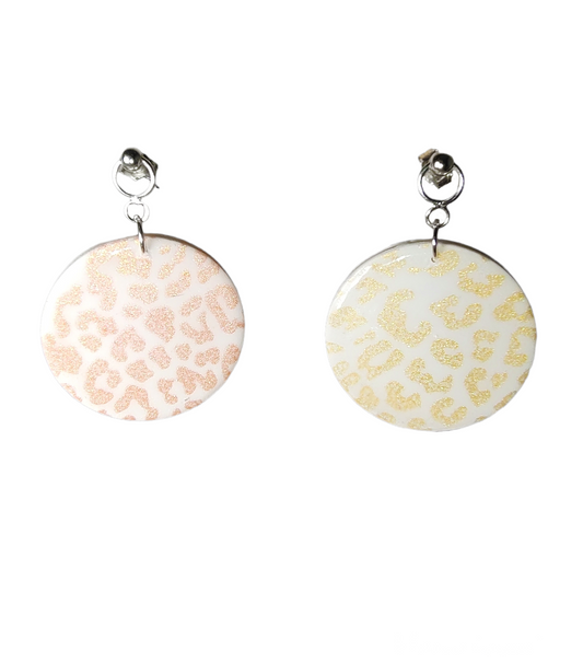 Reversible Gold & Rose Gold Cheetah Print Earrings