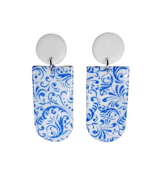 Siren Blue Earrings (long arch)