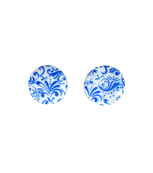 Siren Blue Earrings (round stud)