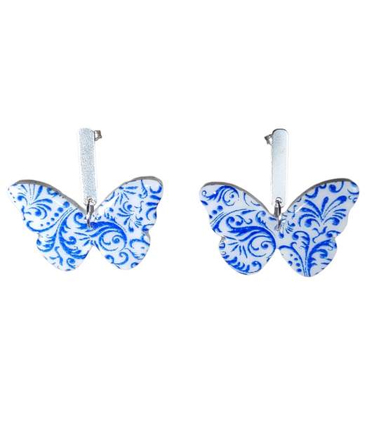 Siren Blue Earrings (large butterfly)