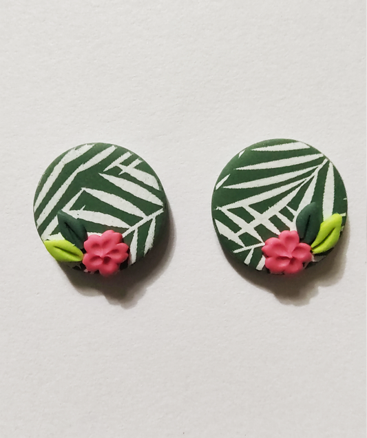 Hibiscus Palm Earrings (stud)