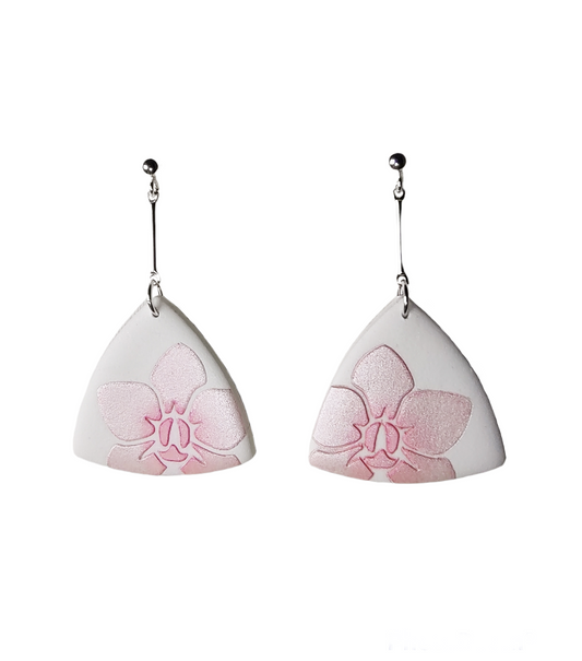 White Orchid Earrings