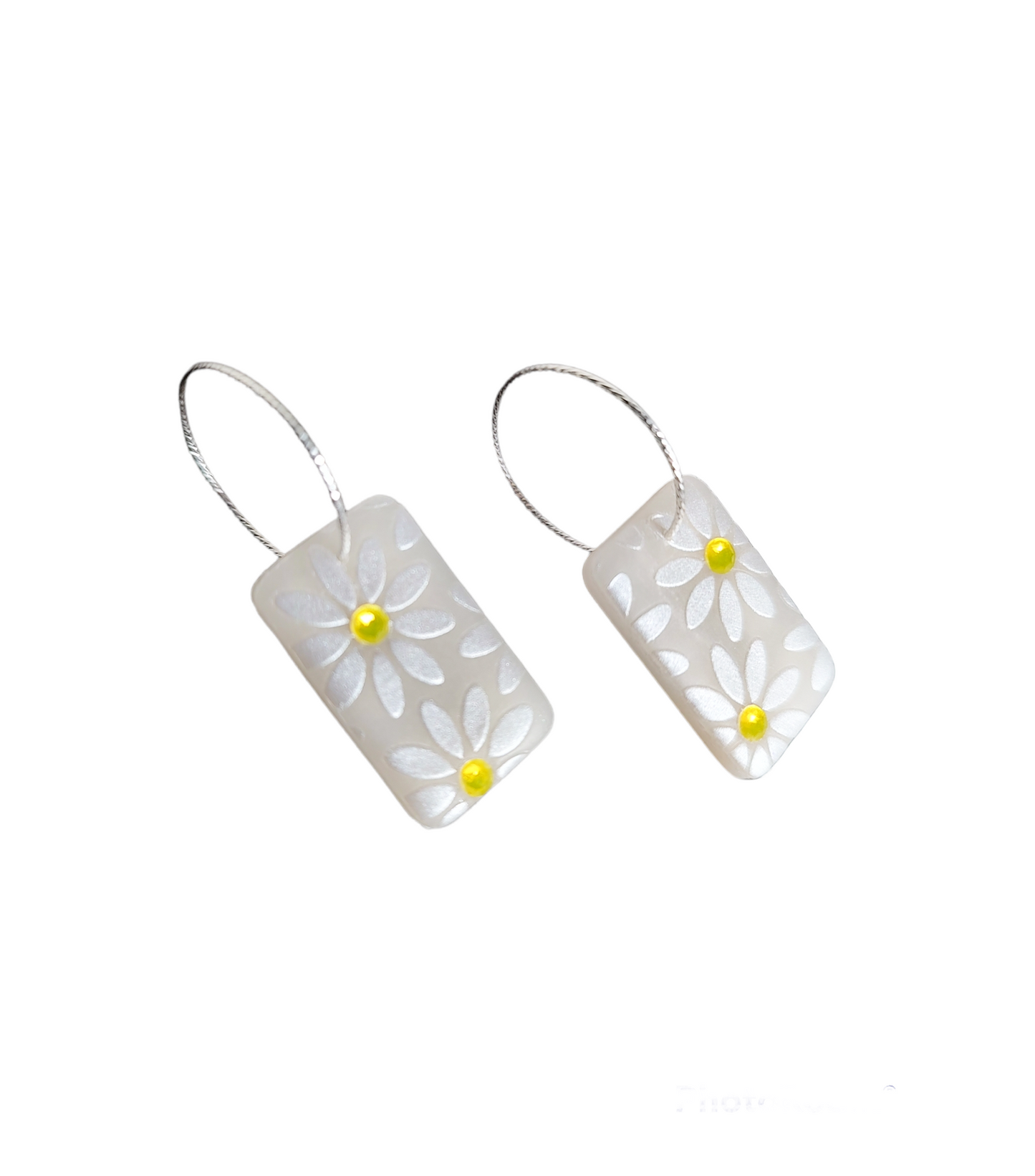 Yellow Opal Daisy Earrings