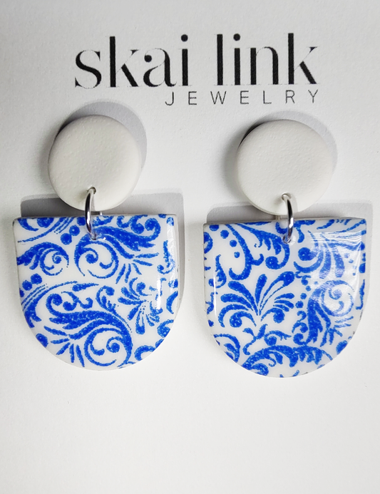 Siren Blue Earrings (short arch)